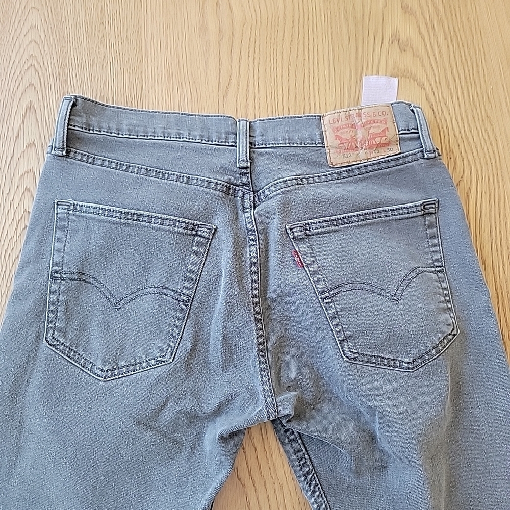 Levis 512 Jeans Men's 32x30 Slim Tapered Black Faded Stretch Casual Gray - Picture 9 of 10